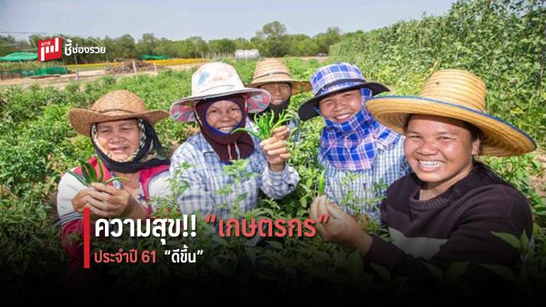 ดัชนีผาสุกเกษตรกร ปี 61 เพิ่มขึ้นอยู่ที่ระดับ 80.29  