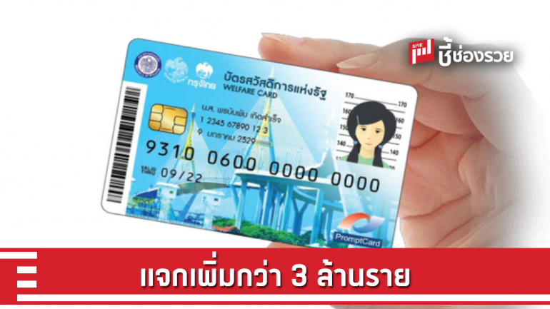 คลัง แจกบัตรสวัสดิการแห่งรัฐเพิ่มอีกกว่า 3 ล้านราย ใน 7 จังหวัด