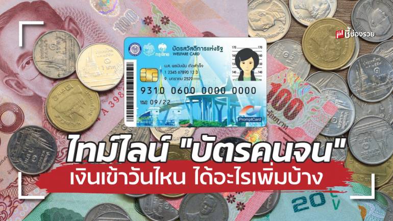 เช็คไทม์ไลน์ “บัตรคนจน” เดือนพฤศจิกายน 2564 เงินเข้าวันไหน ได้อะไรเพิ่มบ้าง