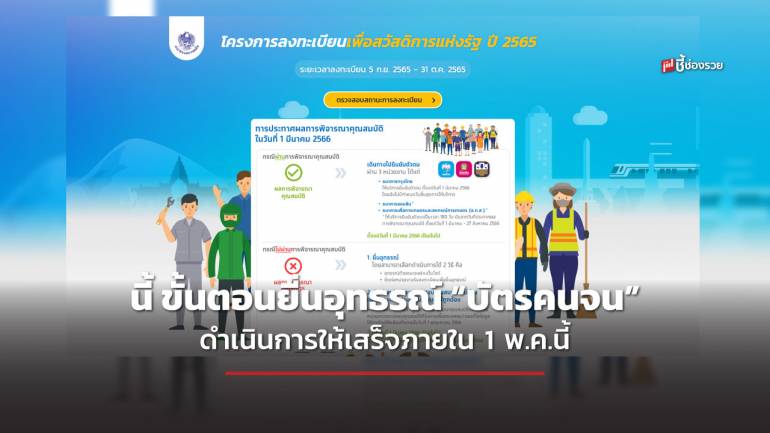 ไม่ผ่านเกณฑ์มาทางนี้ ขั้นตอนยื่นอุทธรณ์ “บัตรคนจน” บัตรสวัสดิการแห่งรัฐ ต้องดำเนินการให้เสร็จภายใน 1 พ.ค.นี้