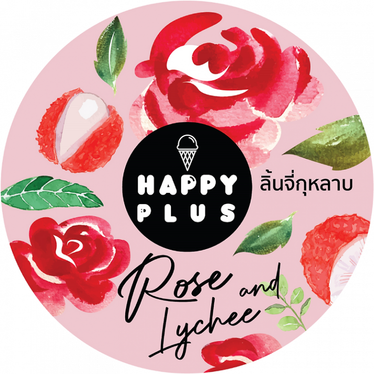 Happy Plus เจลาโต้ รสลิ้นจี่กุหลาบ