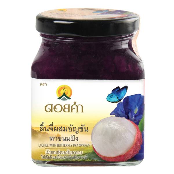 ลิ้นจี่ผสมอัญชัญทาขนมปัง ดอยคำ